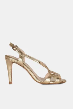 Mujer MICUIR Sandalias Tacón-Gadea Grabado Oro 9Cm