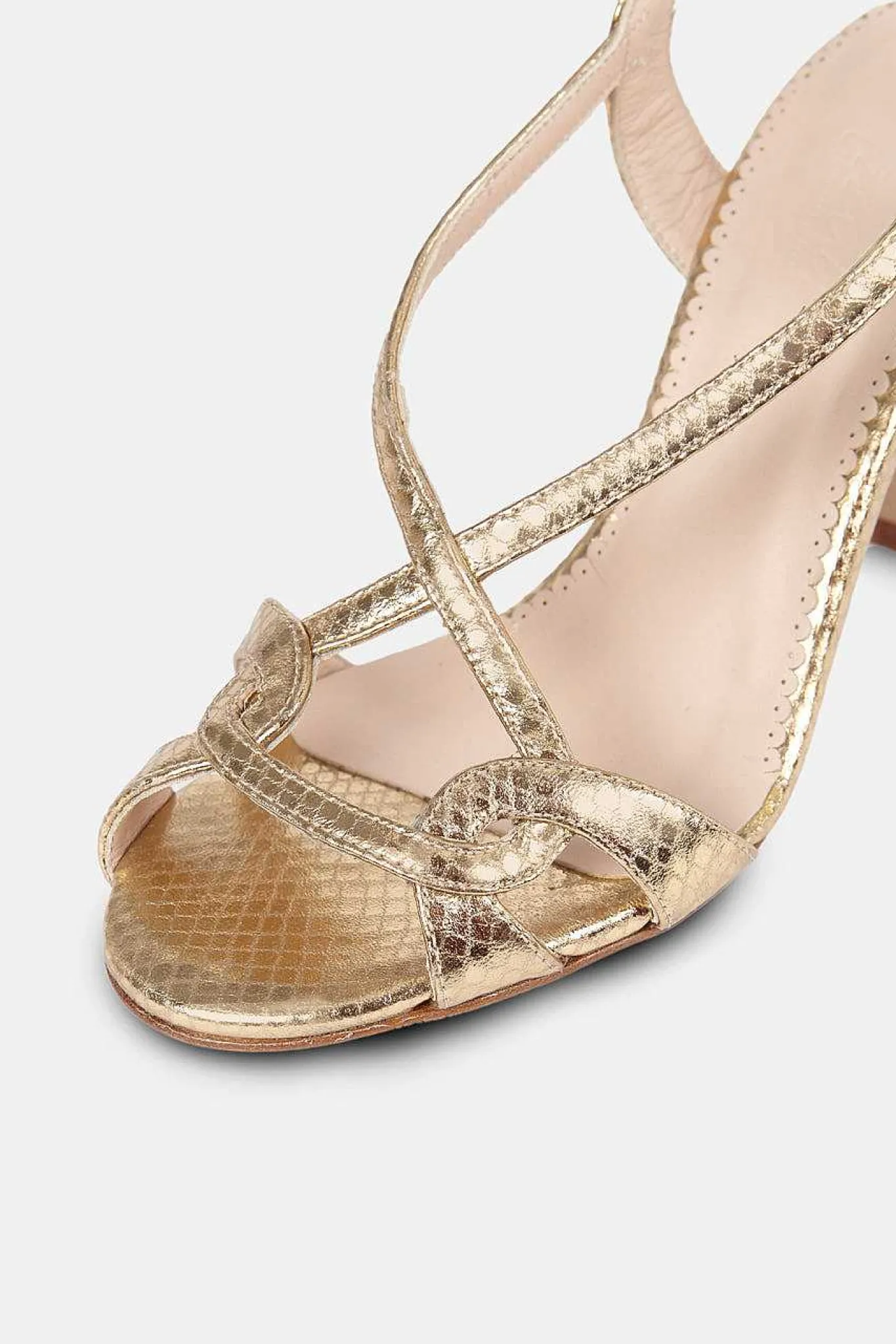 Mujer MICUIR Sandalias Tacón-Gadea Grabado Oro 9Cm