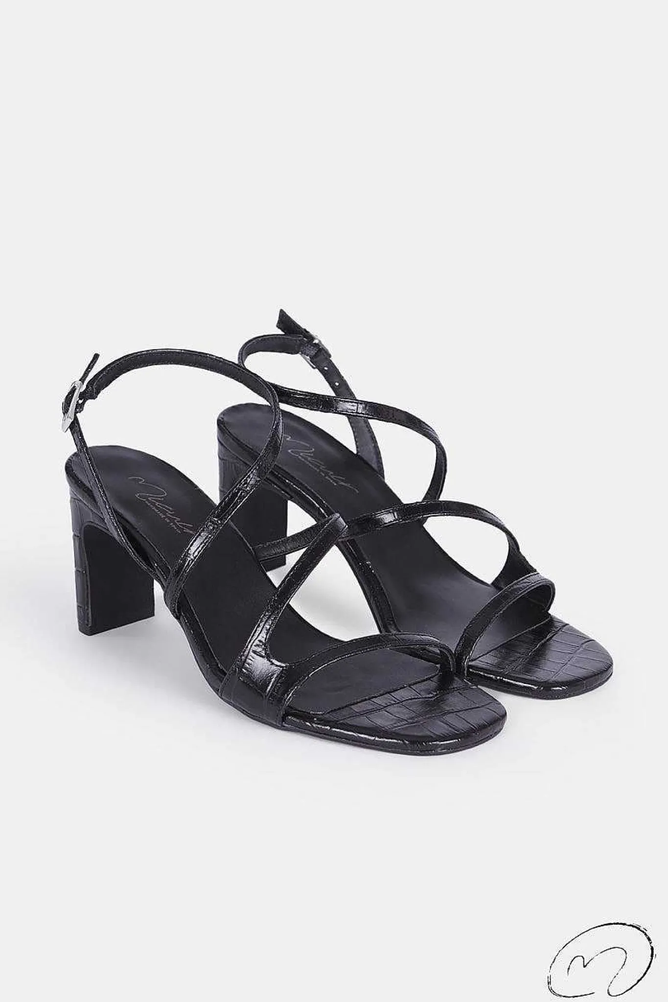 Mujer MICUIR Sandalias Tacón-Genara Coco Negro 7Cm