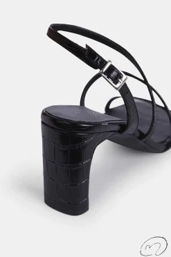 Mujer MICUIR Sandalias Tacón-Genara Coco Negro 7Cm