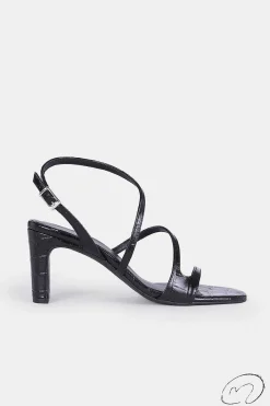Mujer MICUIR Sandalias Tacón-Genara Coco Negro 7Cm