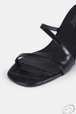 Mujer MICUIR Sandalias Tacón-Genara Coco Negro 7Cm