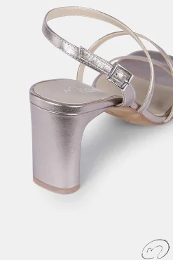 Mujer MICUIR Sandalias Tacón-Genara Plata 7Cm