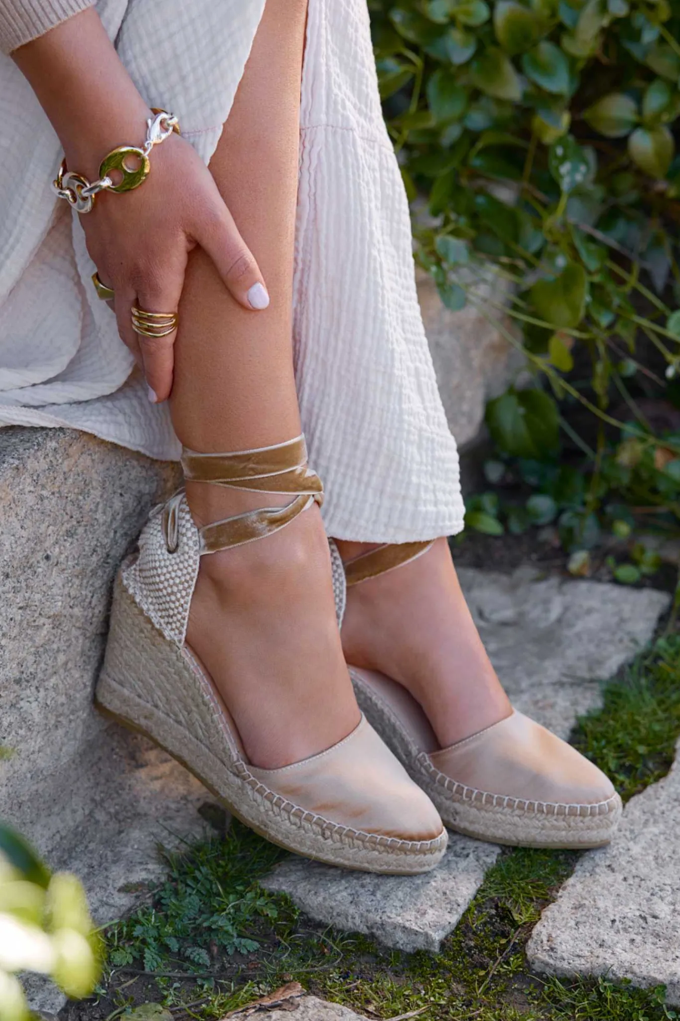 Mujer MICUIR Sandalias Plataforma-Hidra Saten Tofe 9Cm