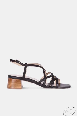 Mujer MICUIR Sandalias Tacón Midi-Ines Negro 4Cm