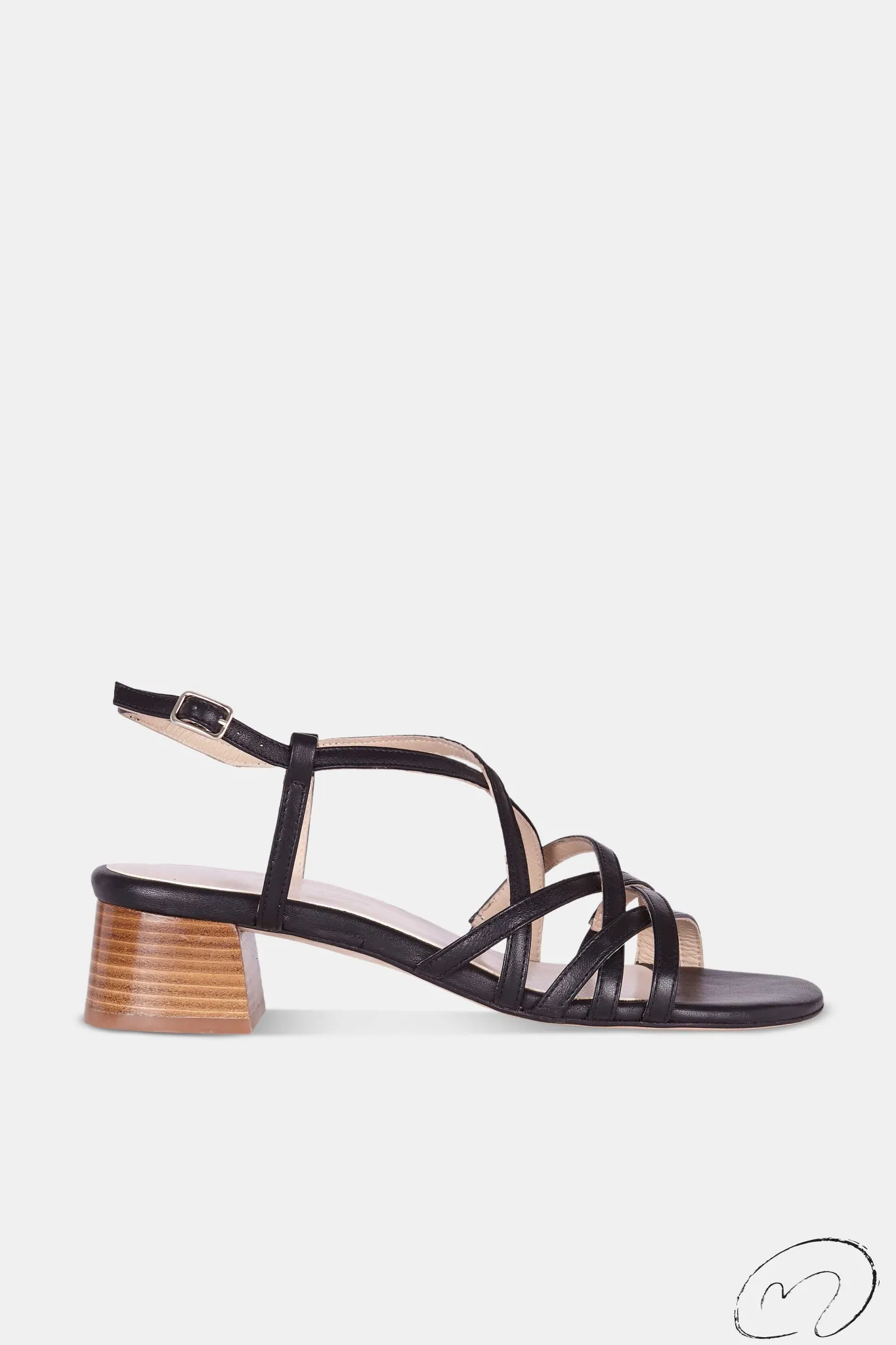 Mujer MICUIR Sandalias Tacón Midi-Ines Negro 4Cm
