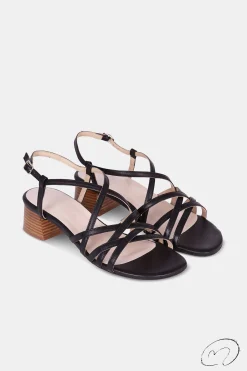 Mujer MICUIR Sandalias Tacón Midi-Ines Negro 4Cm