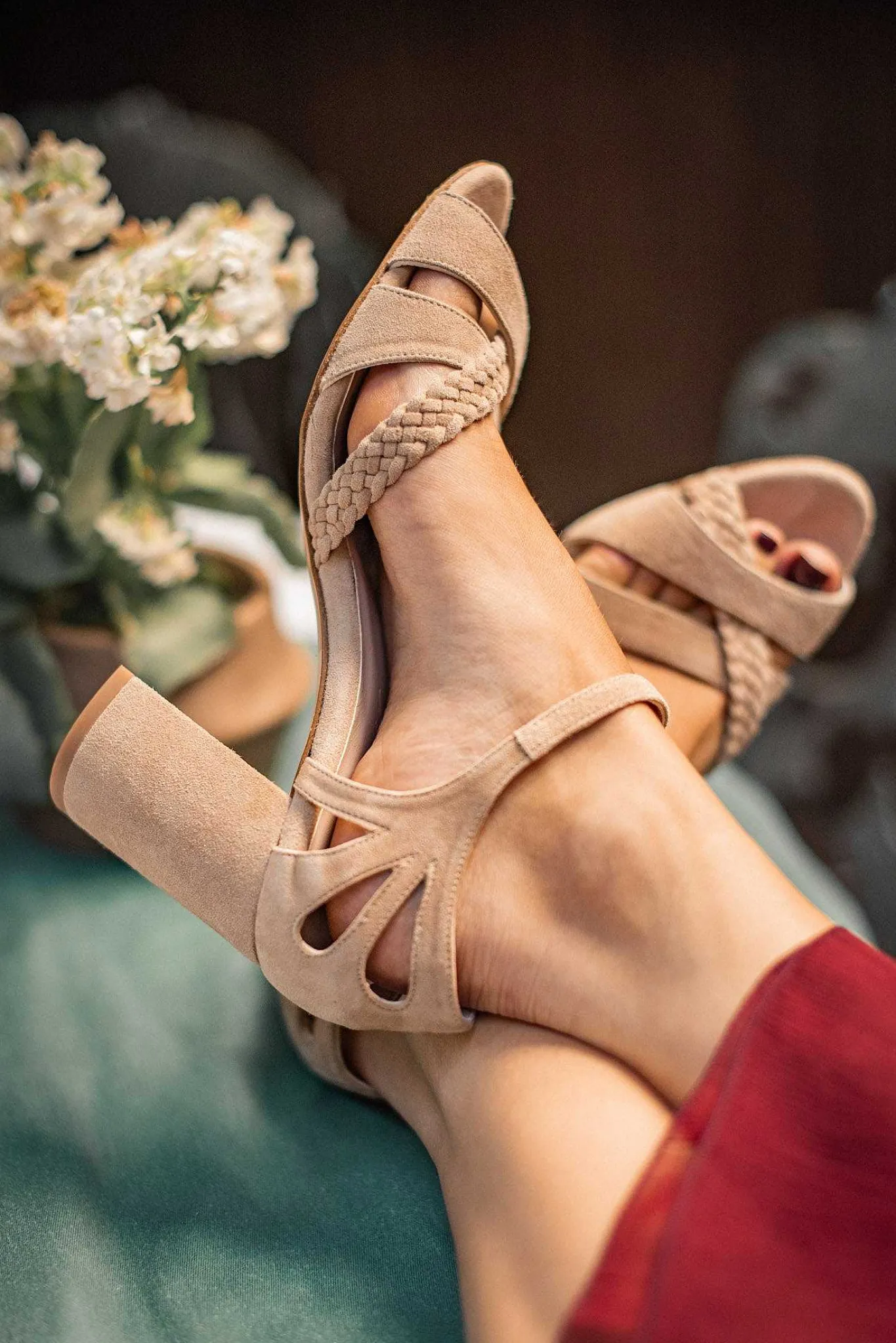 Mujer MICUIR Sandalias Tacón-Inma Taupe 7,5Cm