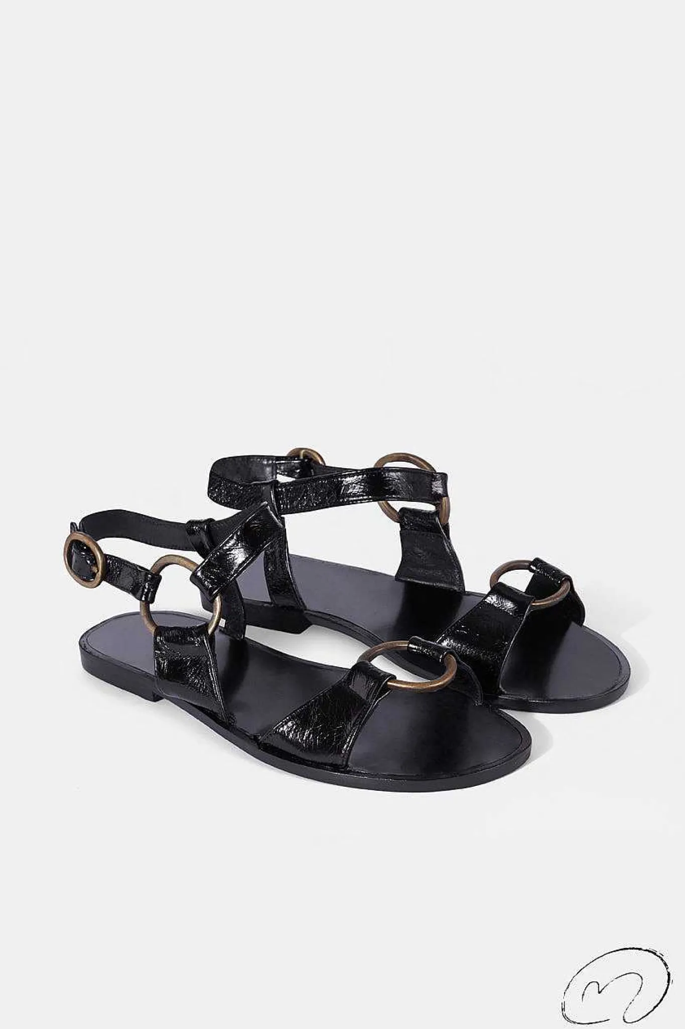 Mujer MICUIR Sandalias Planas-Itaca Negro