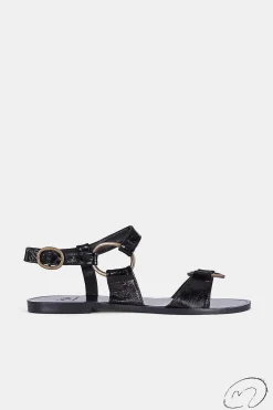 Mujer MICUIR Sandalias Planas-Itaca Negro