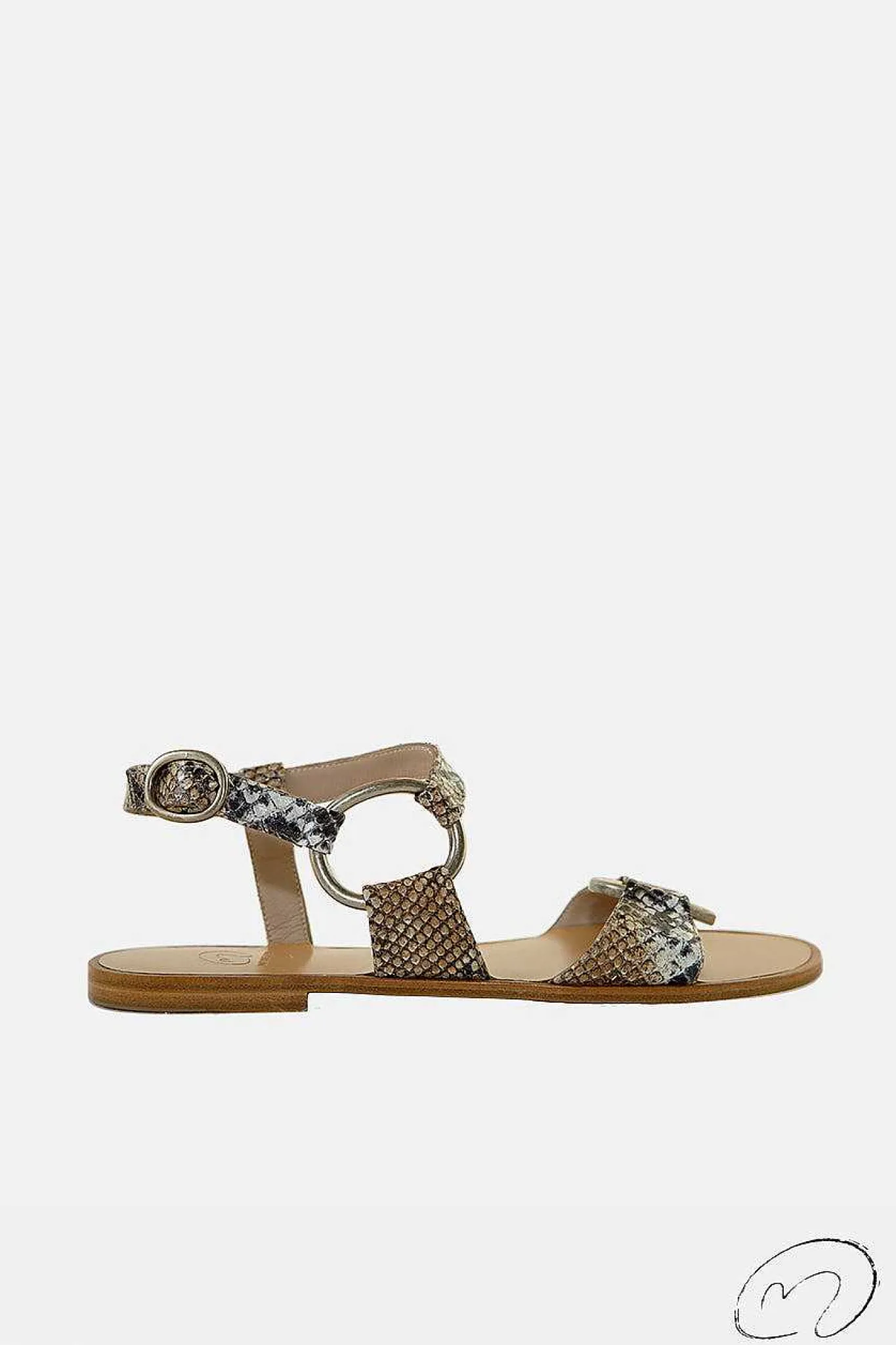 Mujer MICUIR Sandalias Planas-Itaca Snake Blanco