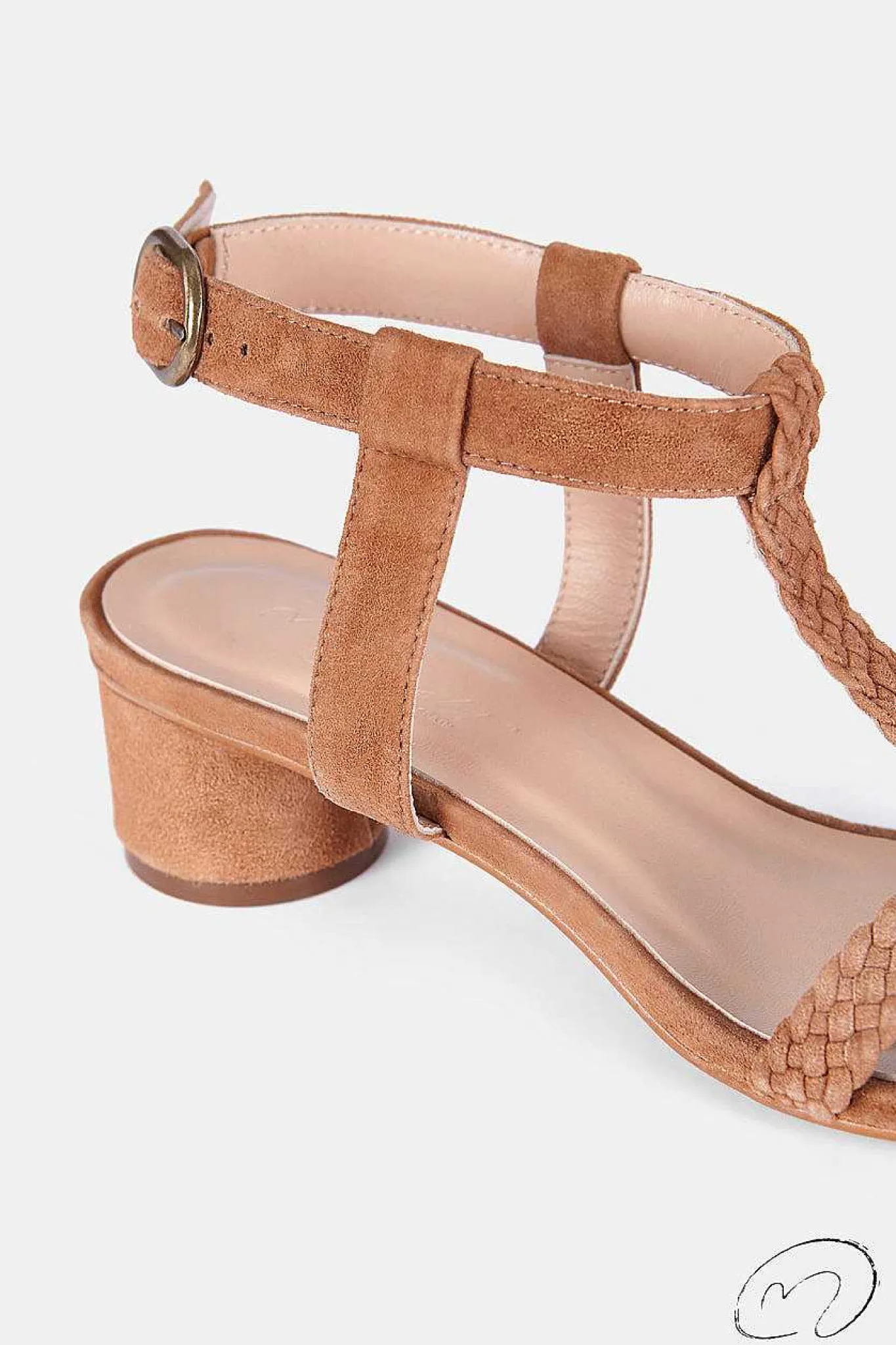 Mujer MICUIR Sandalias Tacón Midi-Kora Trenzada Caramelo 3.5Cm