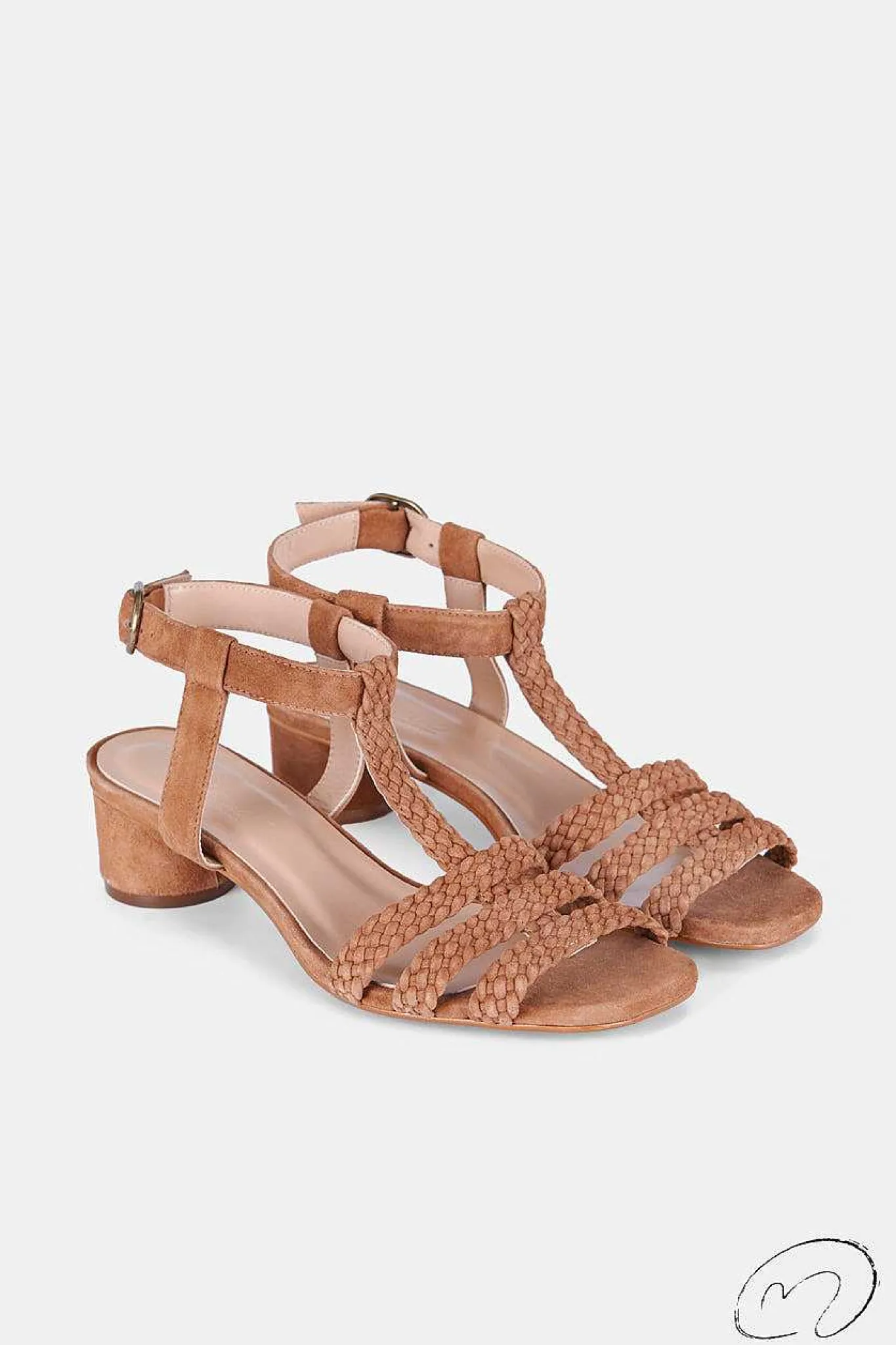 Mujer MICUIR Sandalias Tacón Midi-Kora Trenzada Caramelo 3.5Cm