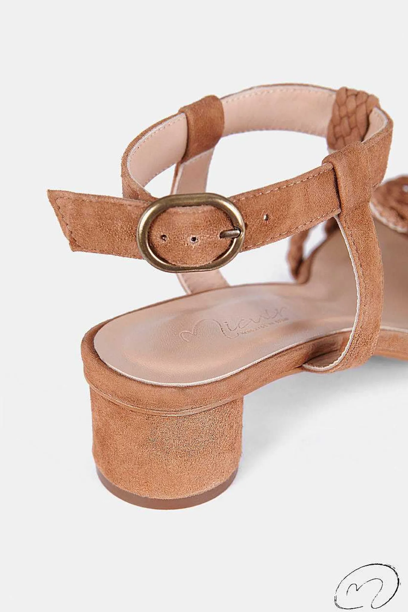 Mujer MICUIR Sandalias Tacón Midi-Kora Trenzada Caramelo 3.5Cm