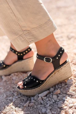Mujer MICUIR Sandalias Plataforma-Malia Negro 7Cm
