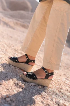 Mujer MICUIR Sandalias Plataforma-Malia Negro 7Cm