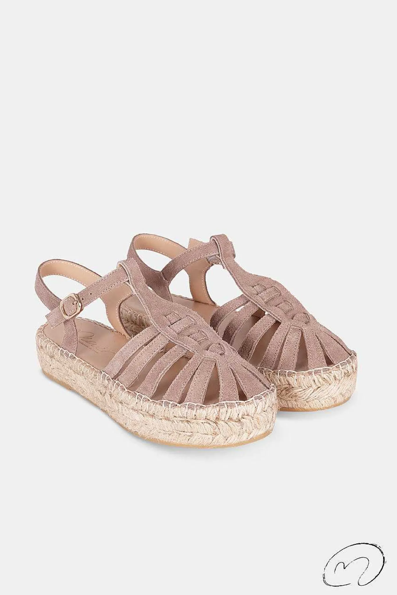 Mujer MICUIR Sandalias Plataforma-Marga Ante Taupe 3,5Cm
