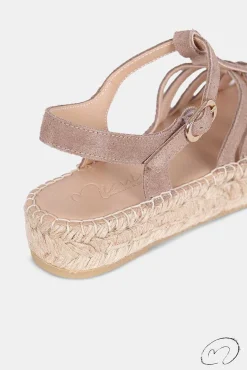 Mujer MICUIR Sandalias Plataforma-Marga Ante Taupe 3,5Cm