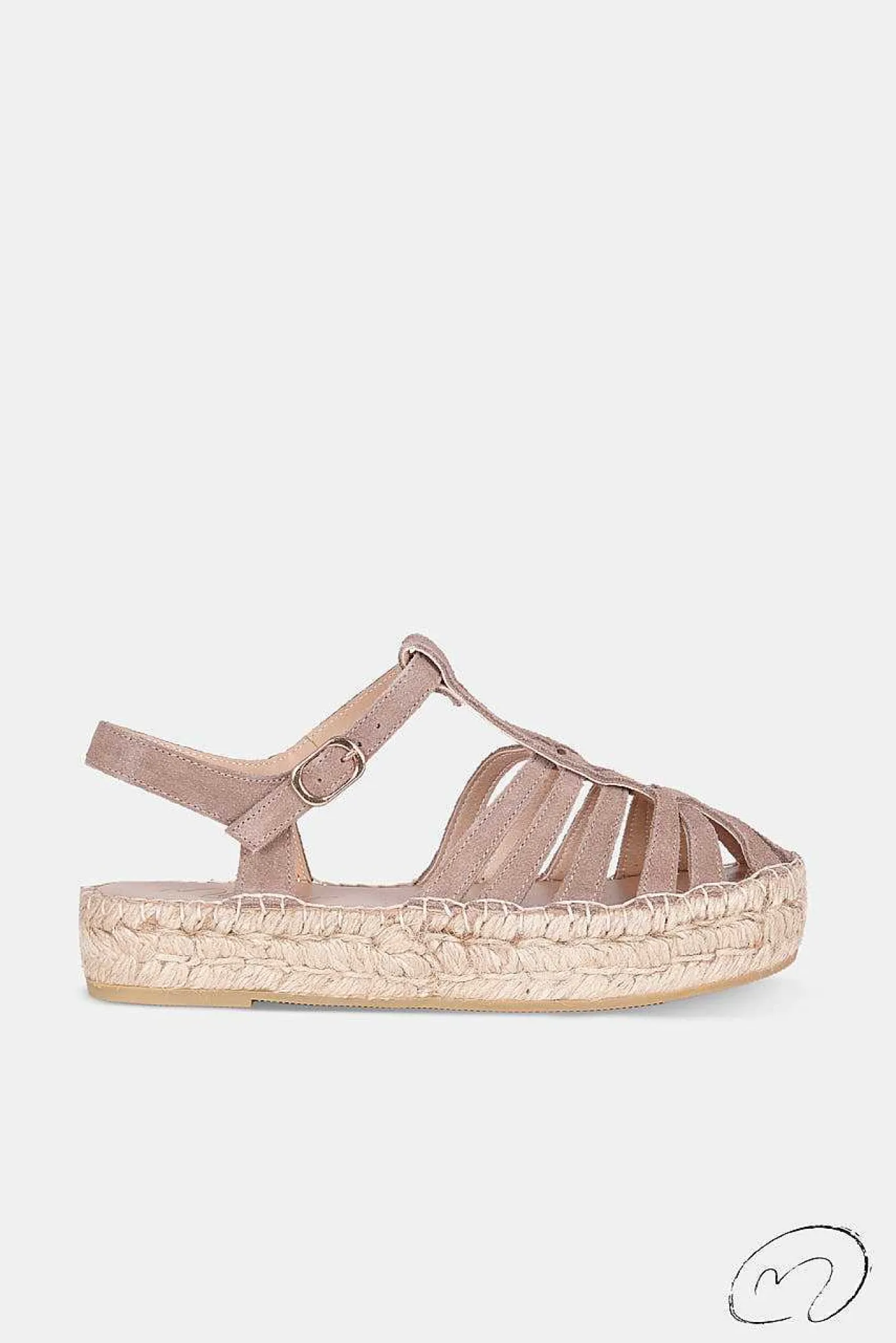 Mujer MICUIR Sandalias Plataforma-Marga Ante Taupe 3,5Cm
