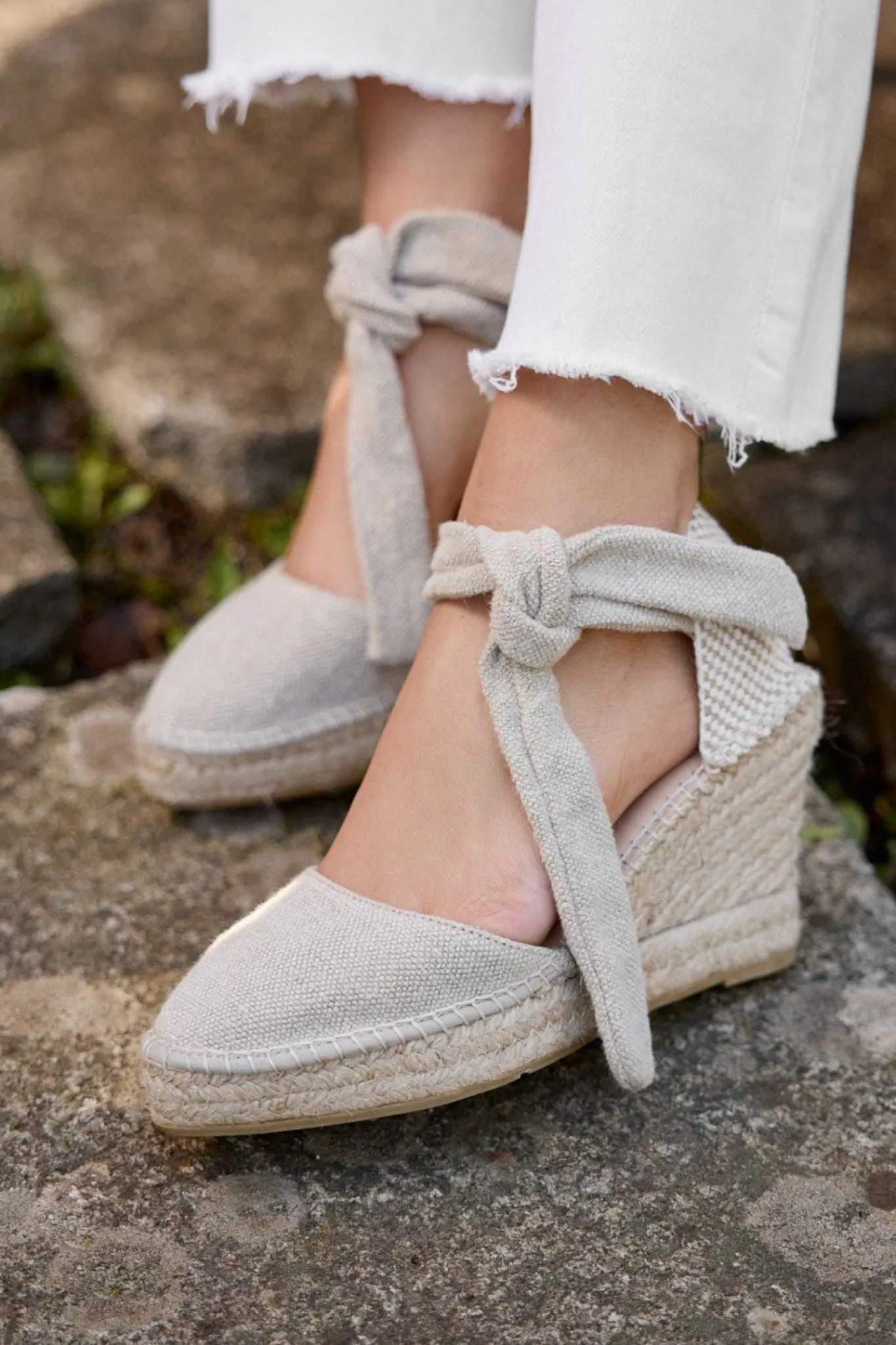 Mujer MICUIR Sandalias Plataforma-Marieta Beige 9Cm