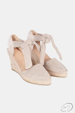Mujer MICUIR Sandalias Plataforma-Marieta Beige 9Cm