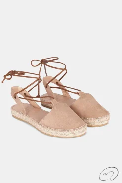 Mujer MICUIR Sandalias Esparto-Meilan Ante Beige 2Cm