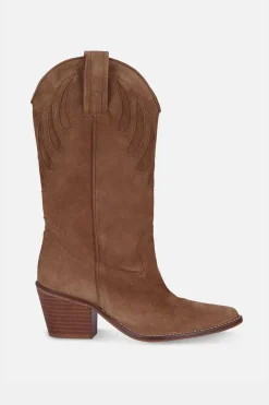 Mujer MICUIR Mestizo Boots-Mestizo Boots Tacón Ante Taupe 7Cm