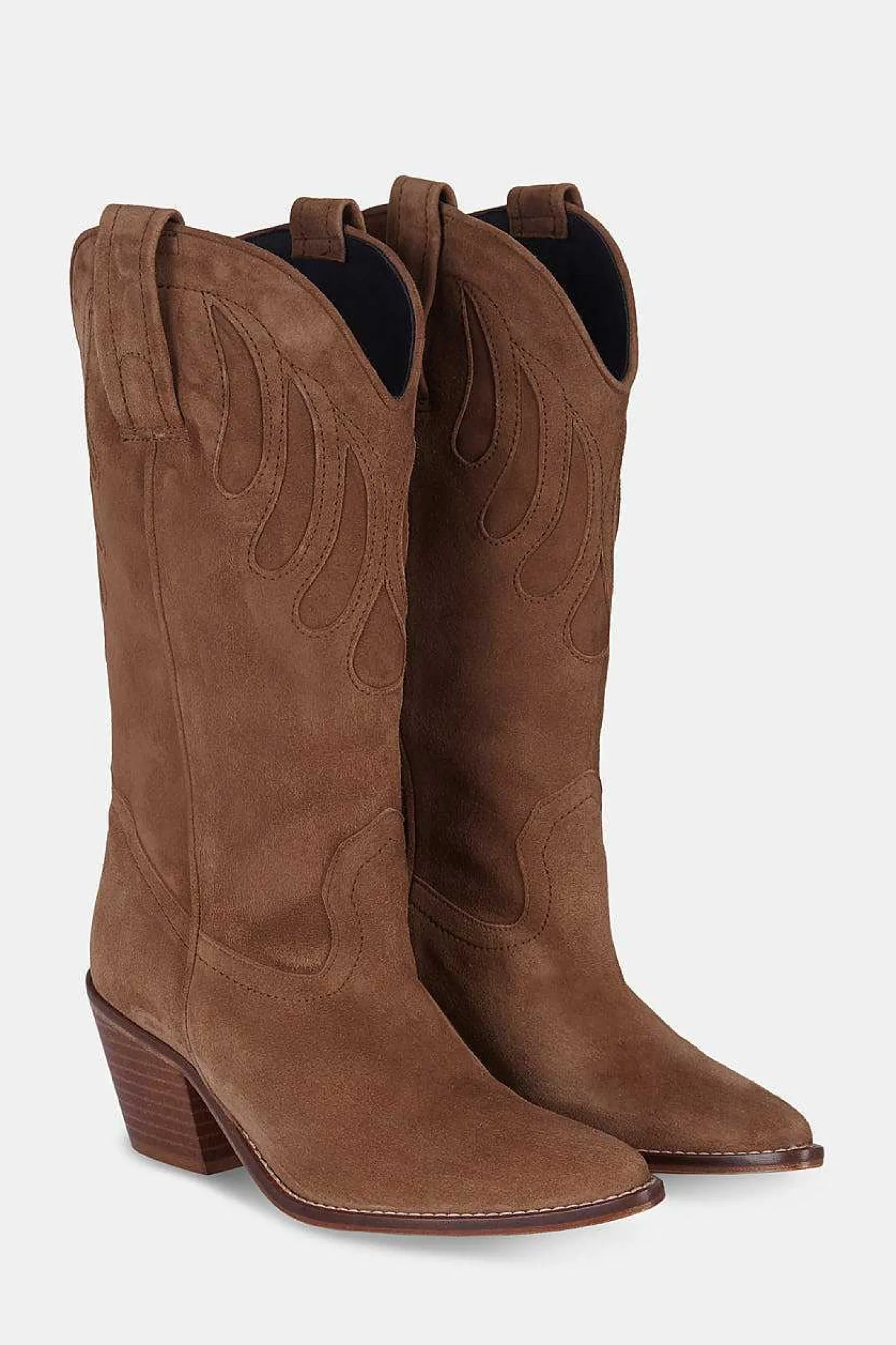 Mujer MICUIR Mestizo Boots-Mestizo Boots Tacón Ante Taupe 7Cm