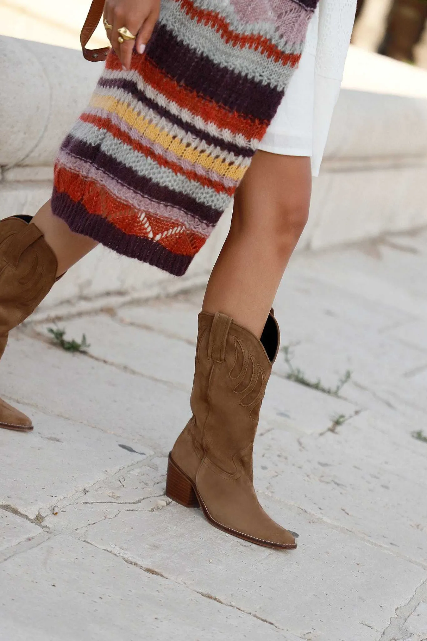 Mujer MICUIR Mestizo Boots-Mestizo Boots Tacón Ante Taupe 7Cm