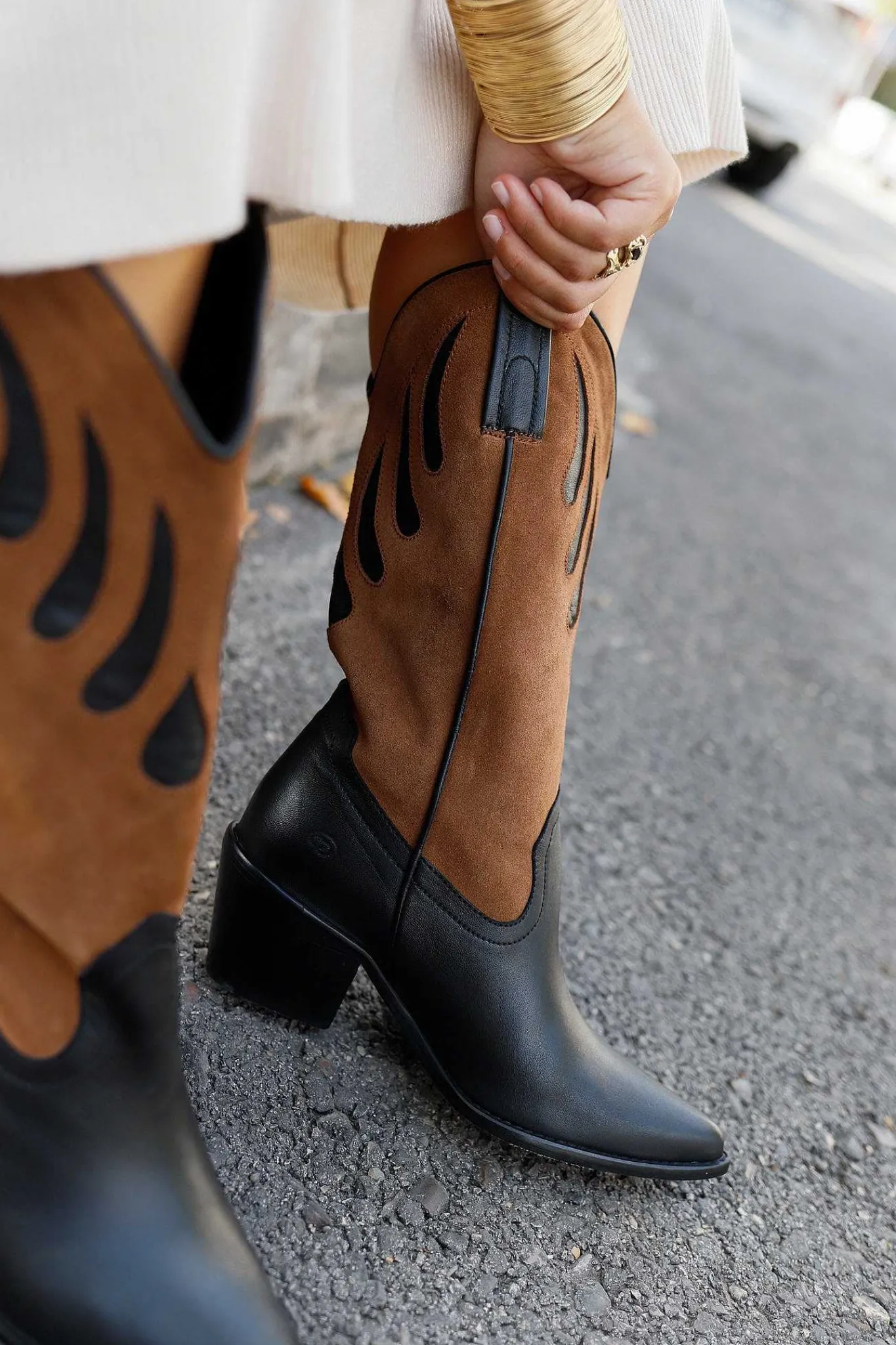 Mujer MICUIR Mestizo Boots-Mestizo Boots Tacón Combinada 7Cm