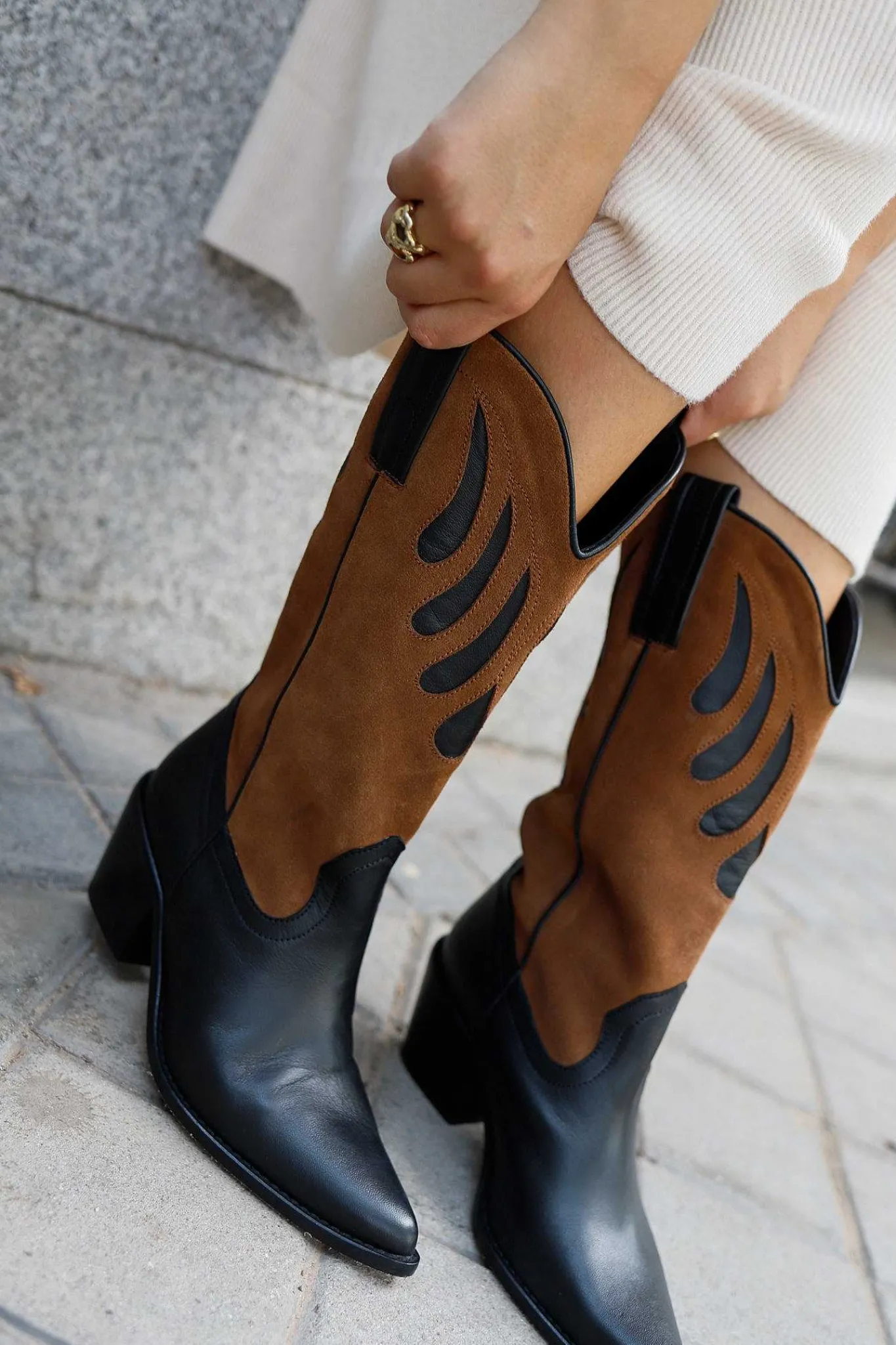Mujer MICUIR Mestizo Boots-Mestizo Boots Tacón Combinada 7Cm
