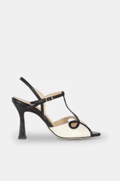 Mujer MICUIR Sandalias Tacón-Mia Blanco Y Negro 9Cm