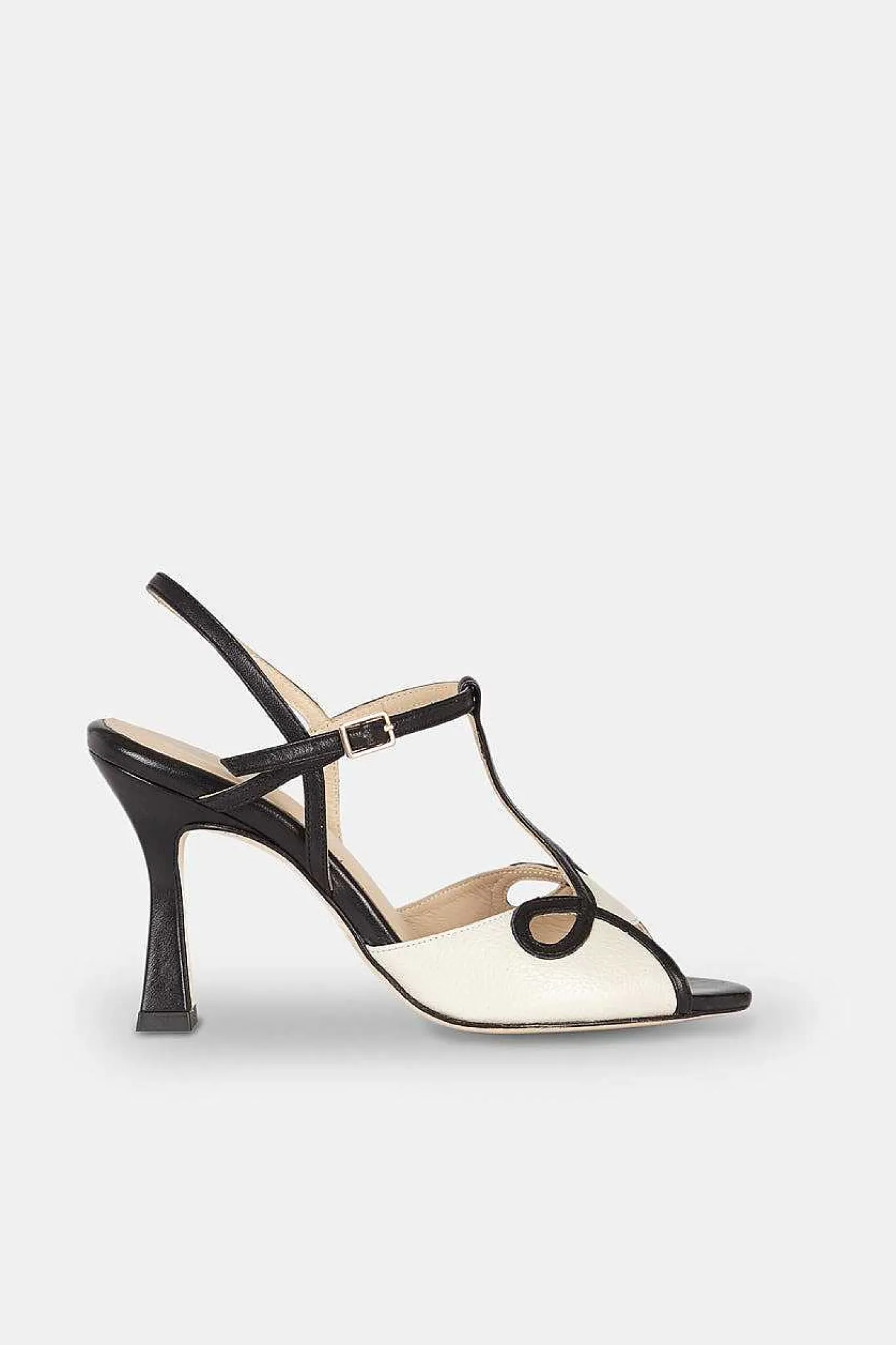 Mujer MICUIR Sandalias Tacón-Mia Blanco Y Negro 9Cm