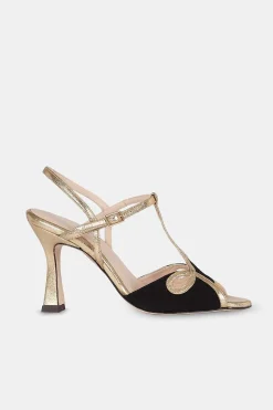 Mujer MICUIR Sandalias Tacón-Mia Oro Y Negro 9Cm