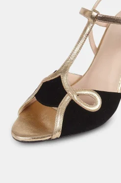 Mujer MICUIR Sandalias Tacón-Mia Oro Y Negro 9Cm