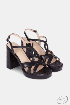Mujer MICUIR Sandalias Tacón-Micaela Coco Negro 9,5Cm