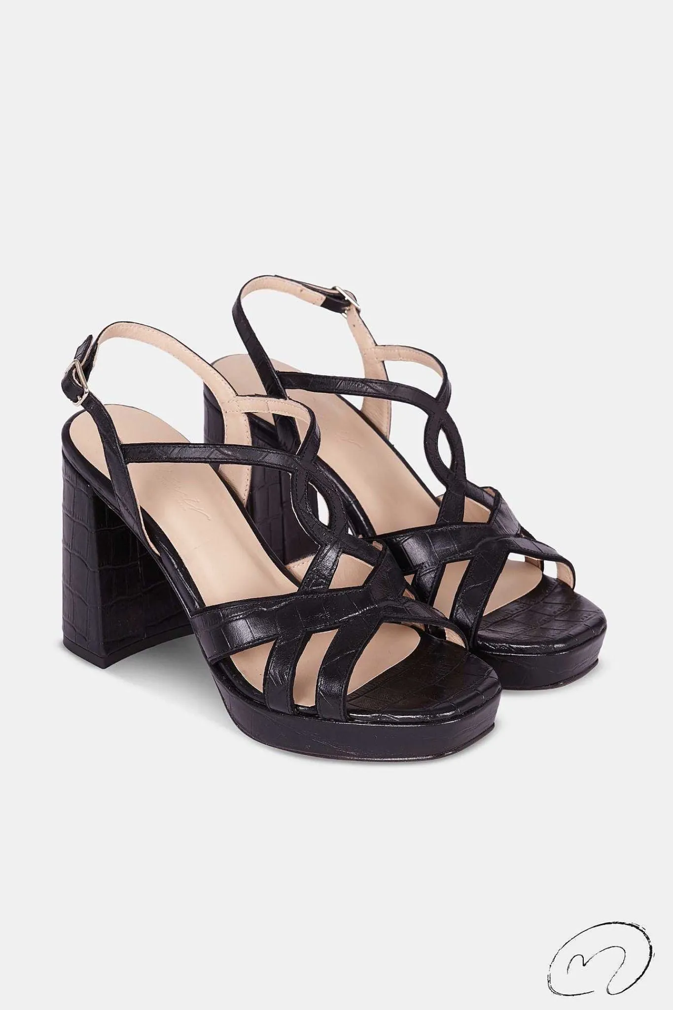 Mujer MICUIR Sandalias Tacón-Micaela Coco Negro 9,5Cm