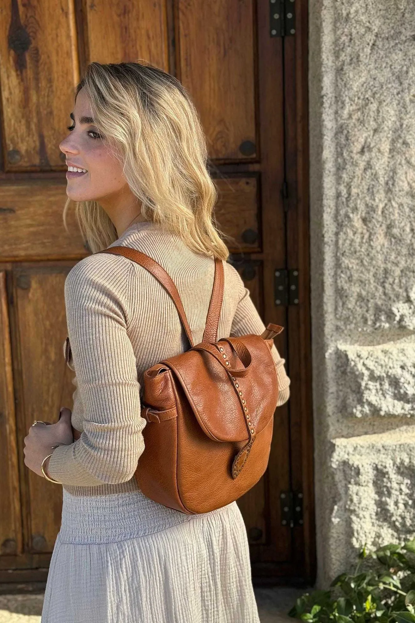 Mujer MICUIR Bolsos Icónicos-Mochila Cuero