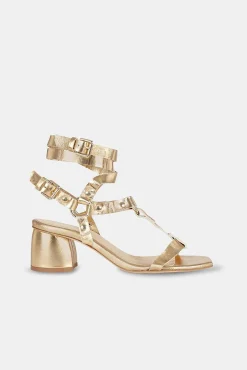 Mujer MICUIR Sandalias Tacón Midi-Niza Oro 6 Cm