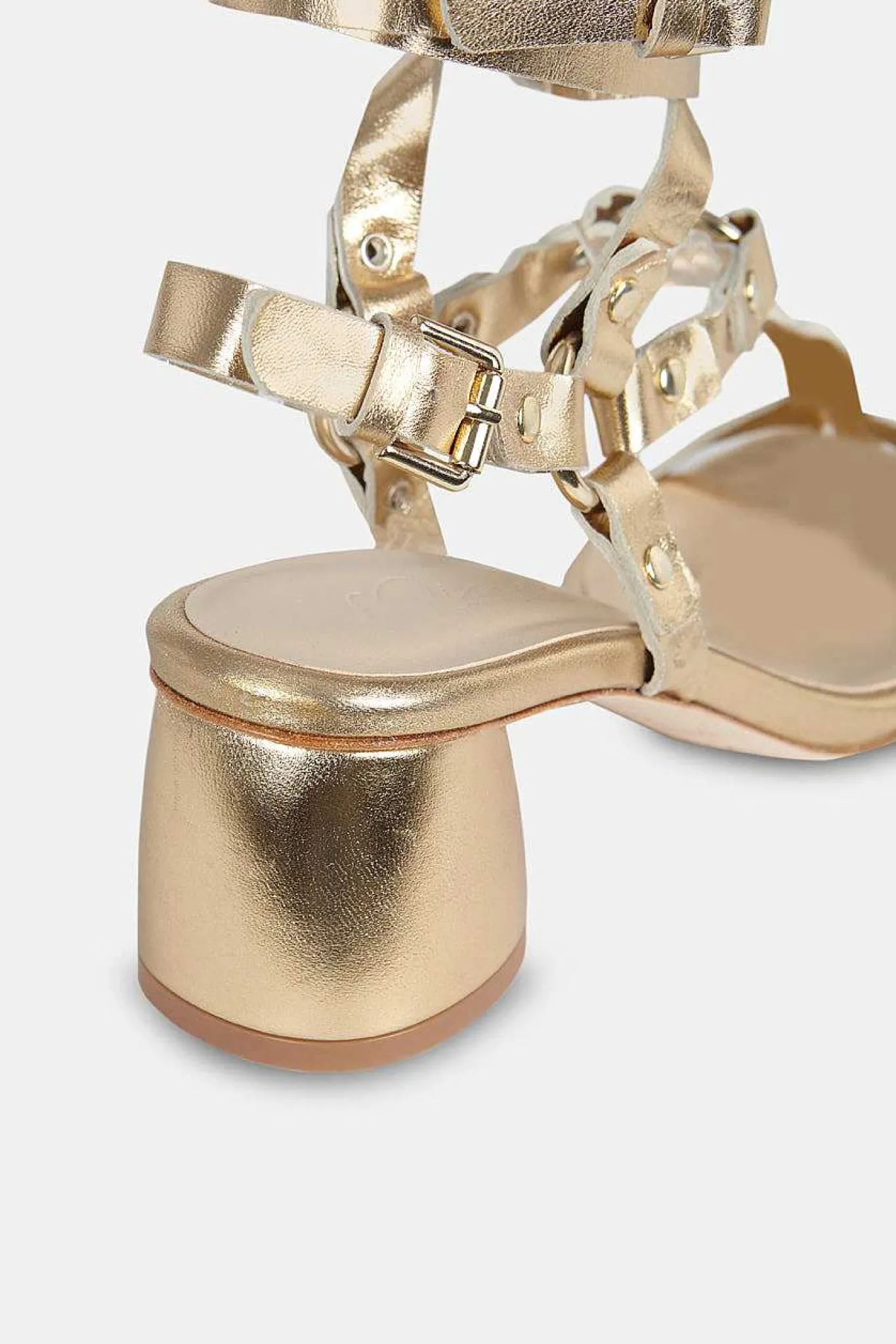 Mujer MICUIR Sandalias Tacón Midi-Niza Oro 6 Cm