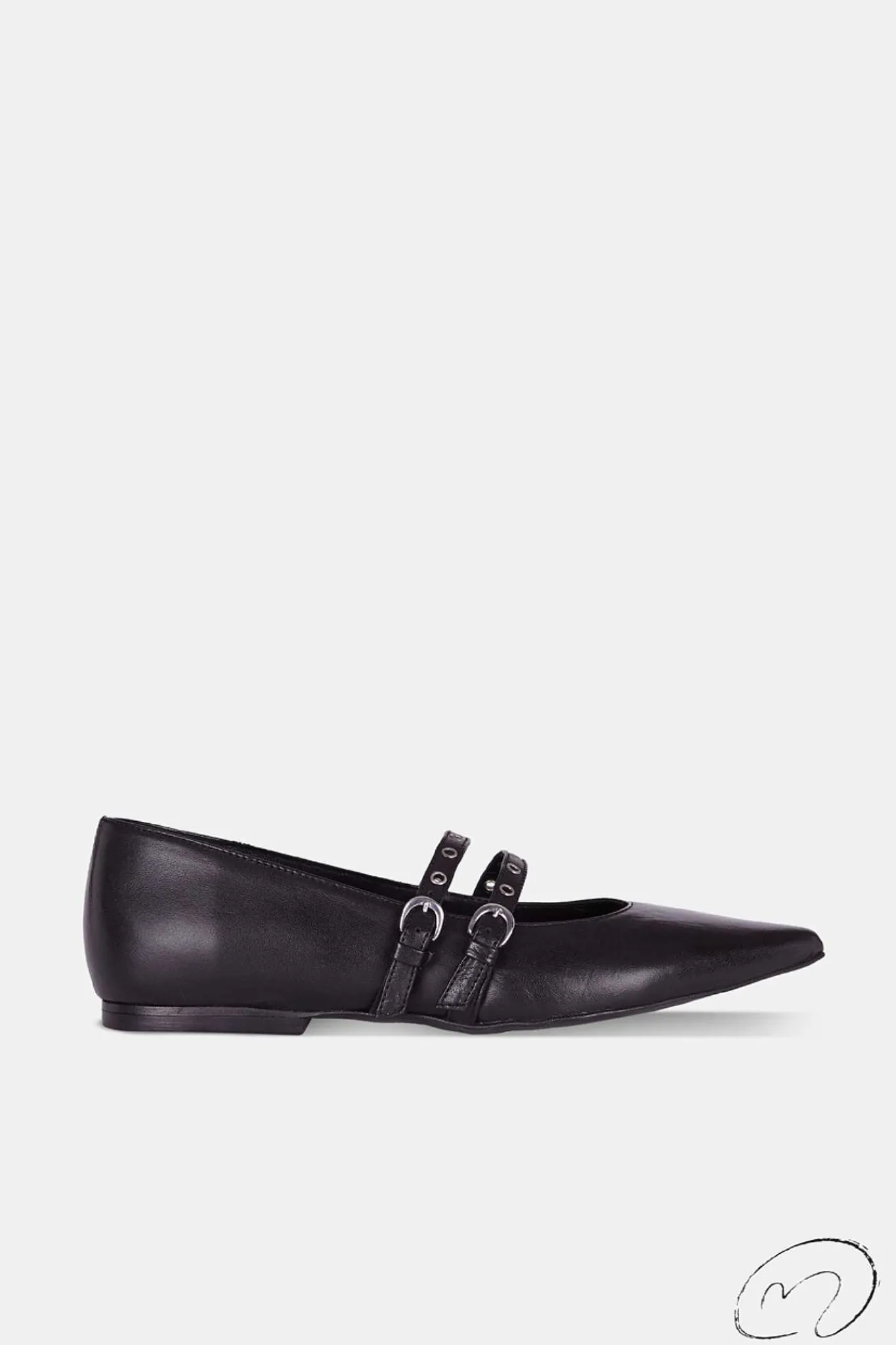 Mujer MICUIR Bailarinas-Paloma Tachas Negra 1Cm