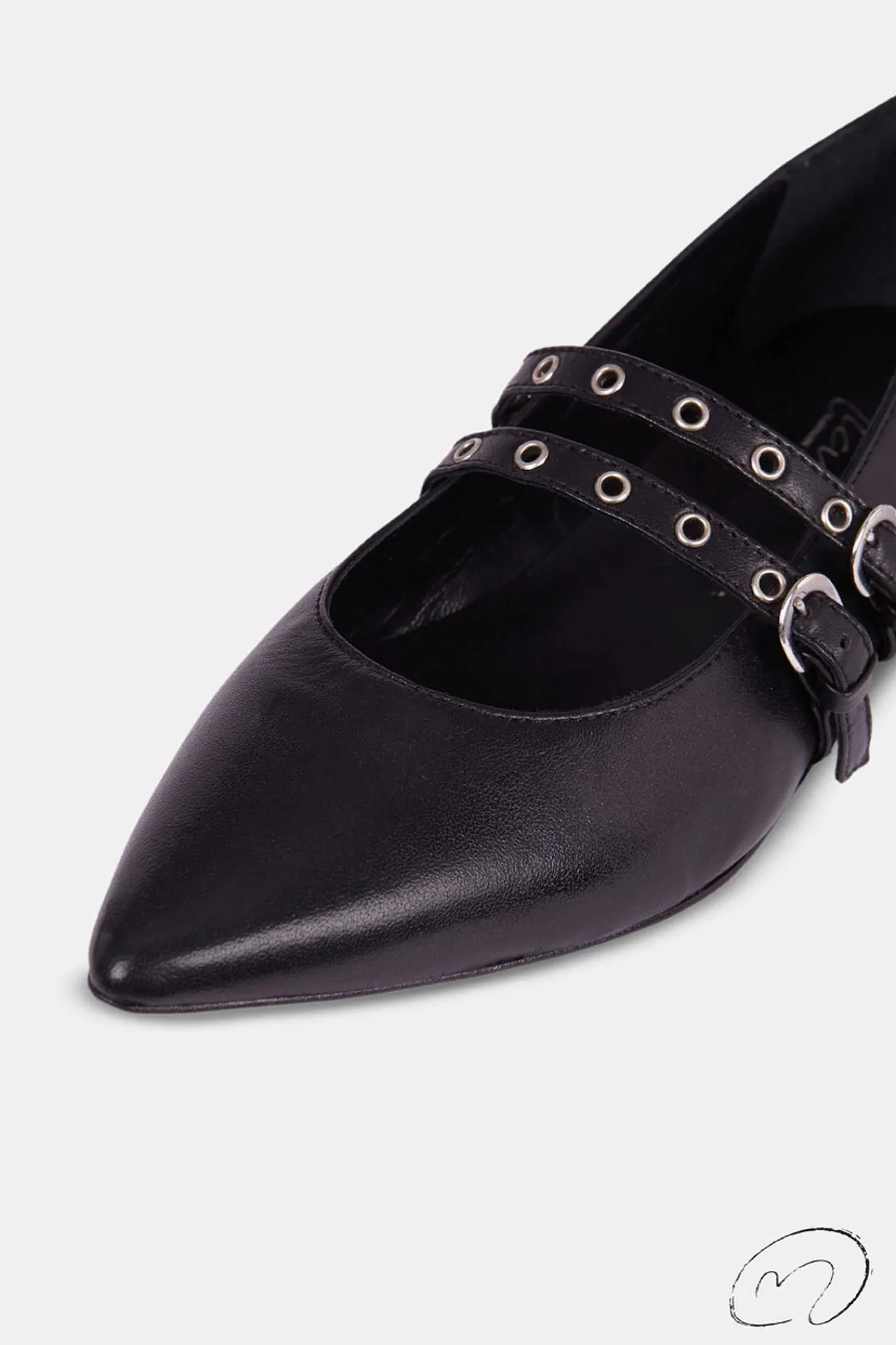 Mujer MICUIR Bailarinas-Paloma Tachas Negra 1Cm