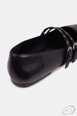 Mujer MICUIR Bailarinas-Paloma Tachas Negra 1Cm