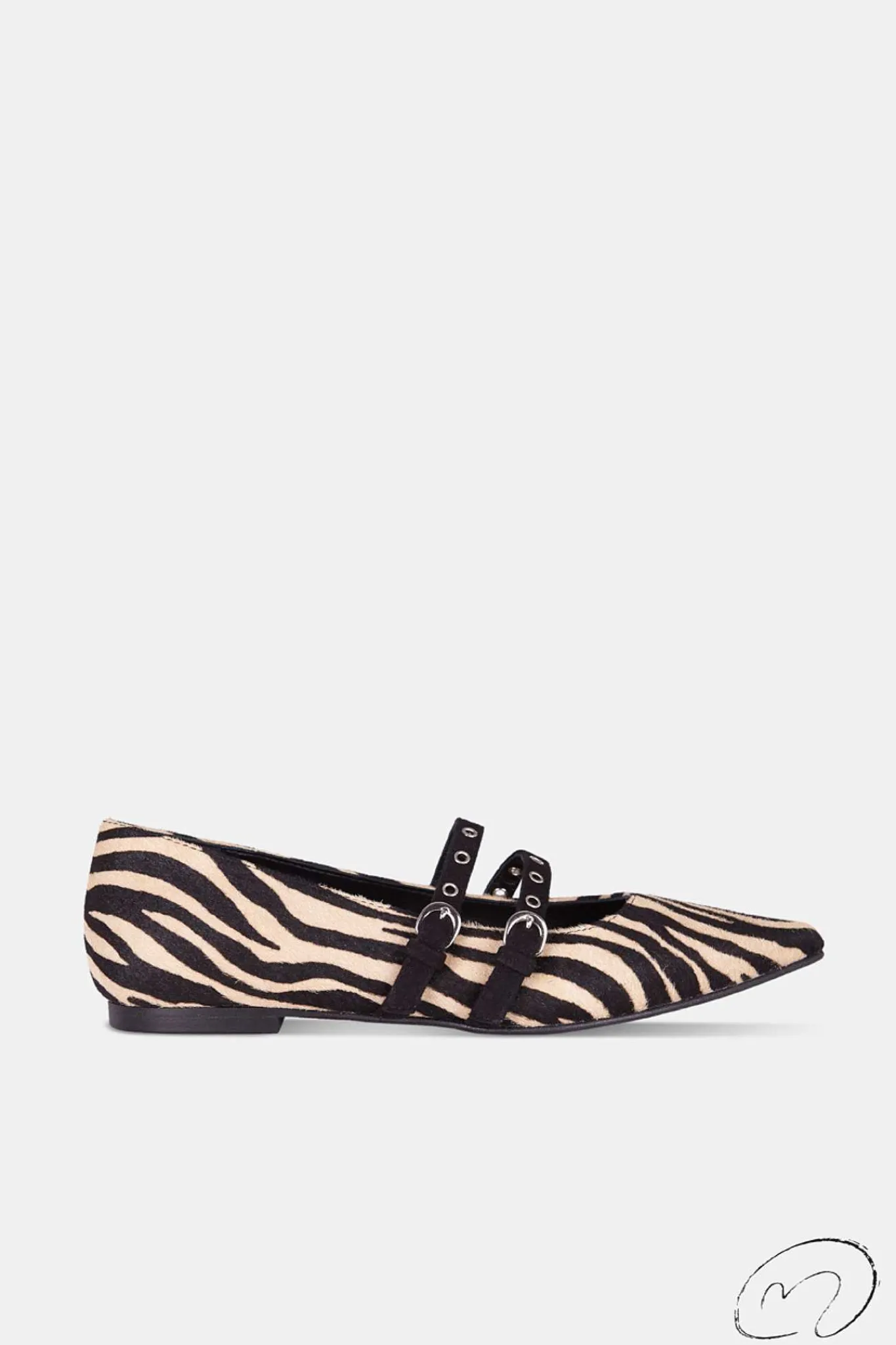 Mujer MICUIR Bailarinas-Paloma Tachas Pelo Cebra 1Cm