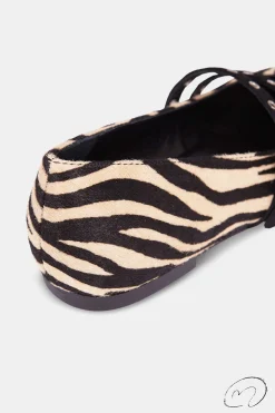 Mujer MICUIR Bailarinas-Paloma Tachas Pelo Cebra 1Cm