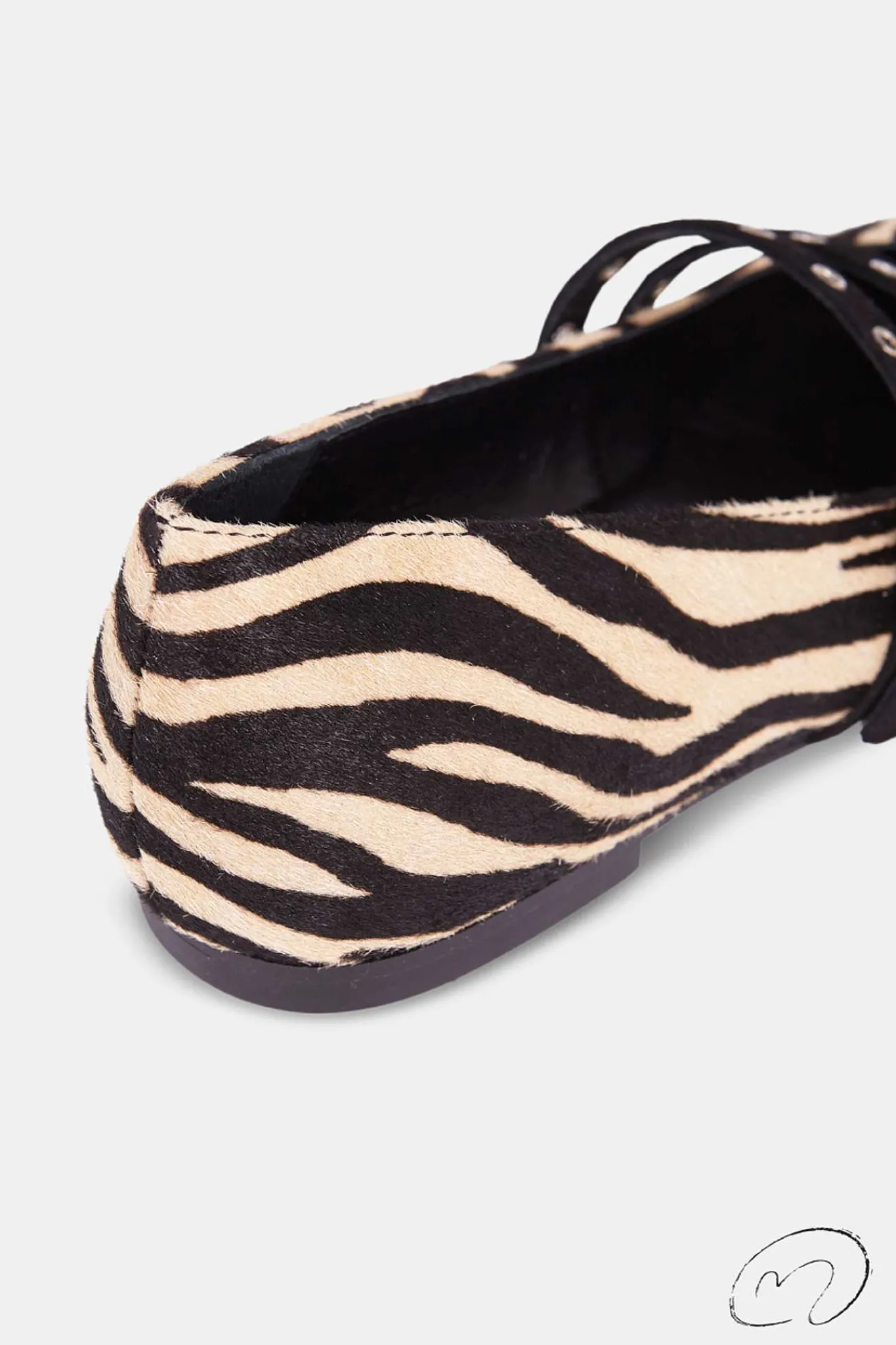 Mujer MICUIR Bailarinas-Paloma Tachas Pelo Cebra 1Cm