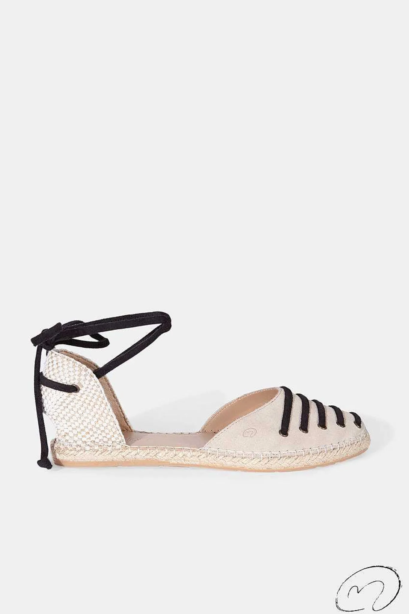 Mujer MICUIR Sandalias Esparto-Parikia Negro Y Crema 1Cm