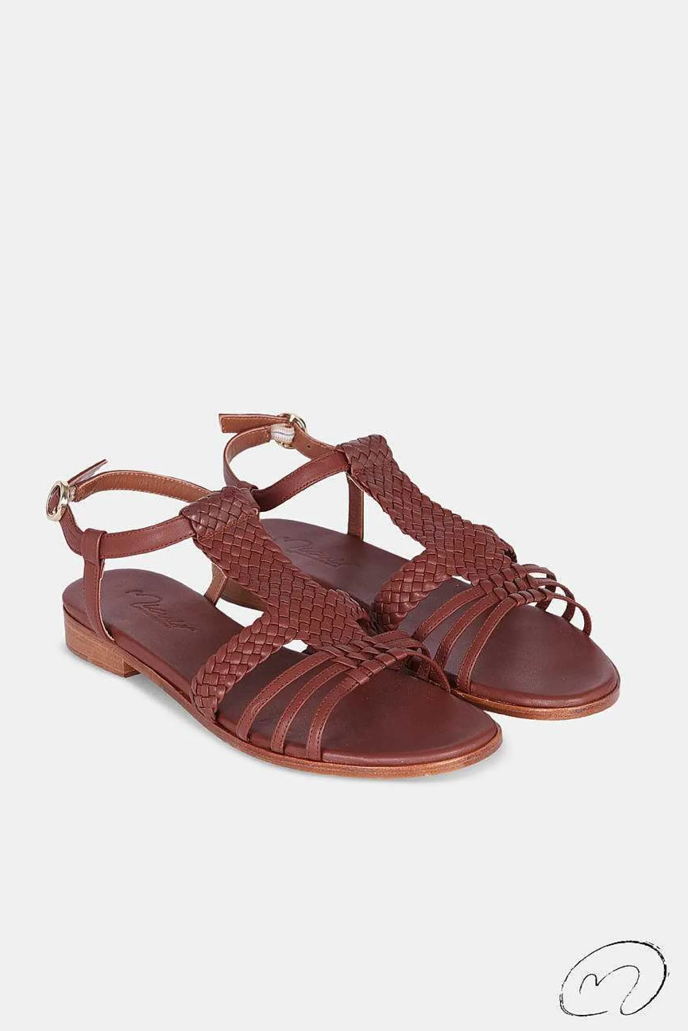 Mujer MICUIR Sandalias Planas-Pipa Marron 2Cm