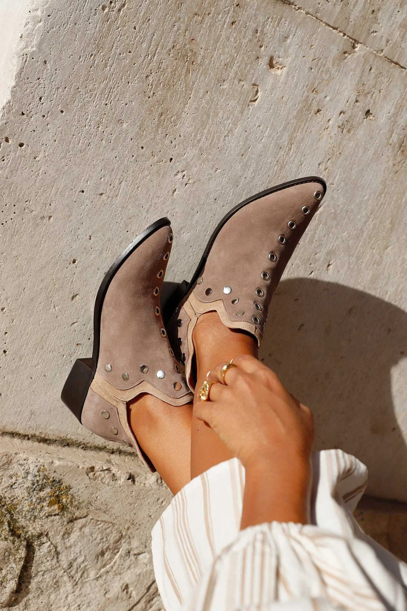 Mujer MICUIR Punky Boots-Punky Boots Ante Beige 4Cm