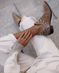 Mujer MICUIR Punky Boots-Punky Boots Ante Beige 4Cm
